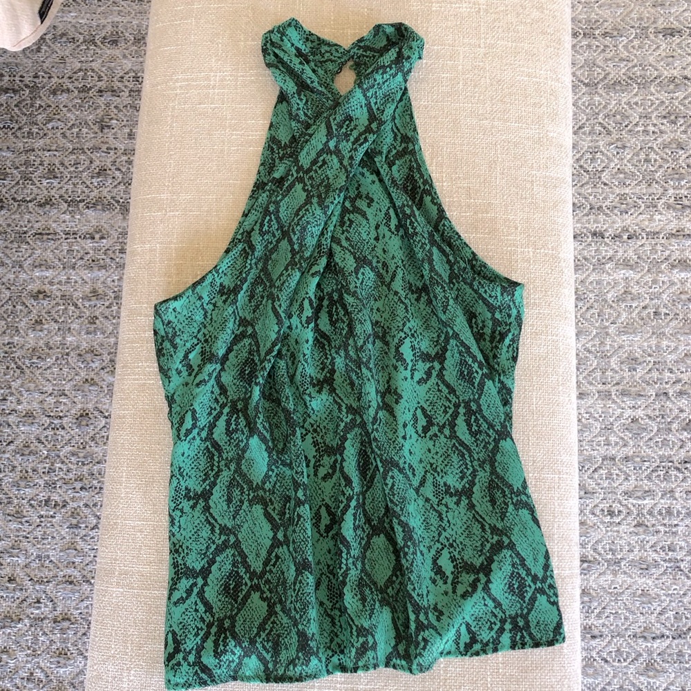 Emerald Green snake skin blouse